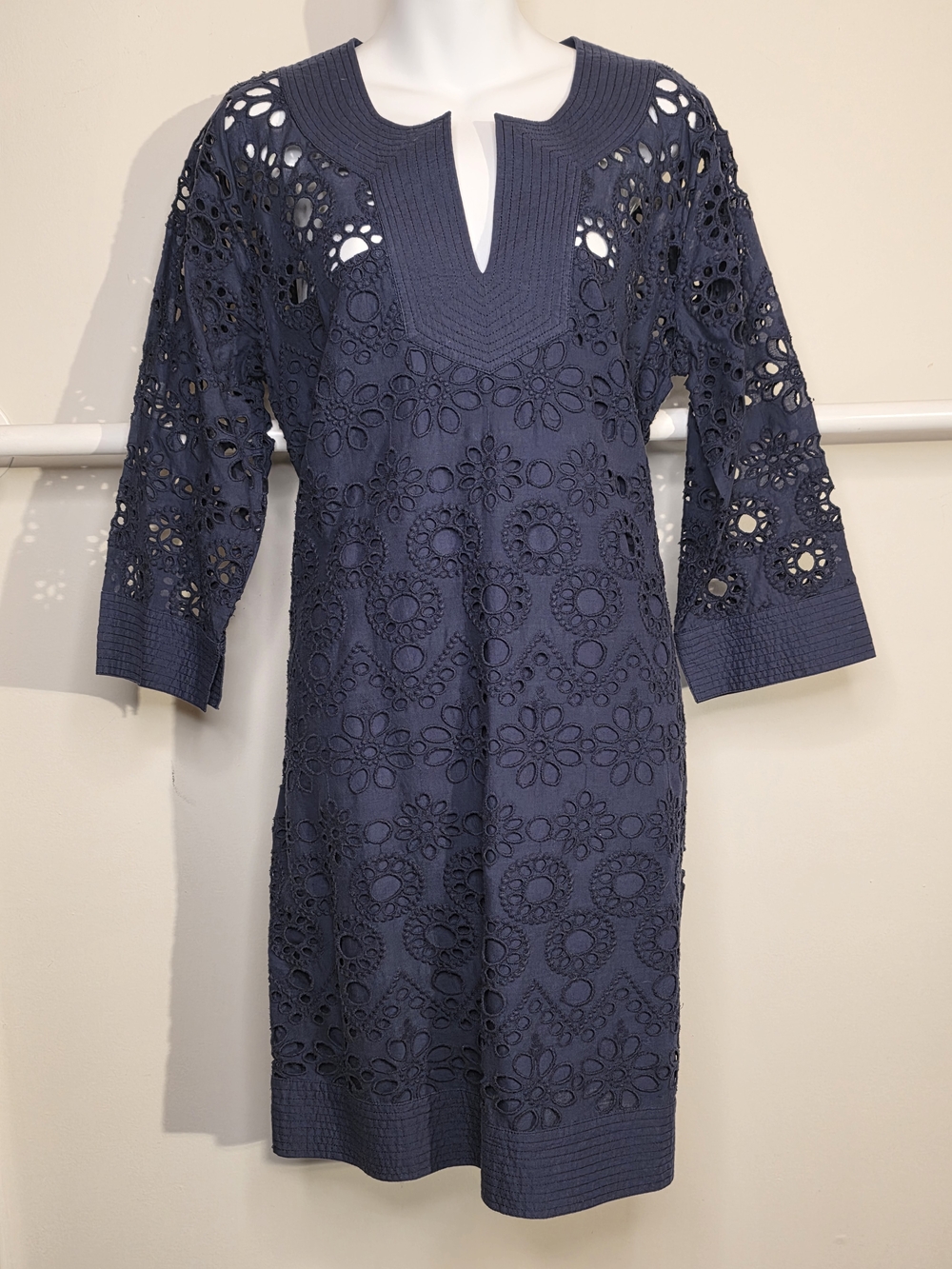Gretchen Scott Designs Navy Floral Cutout Midi Dress